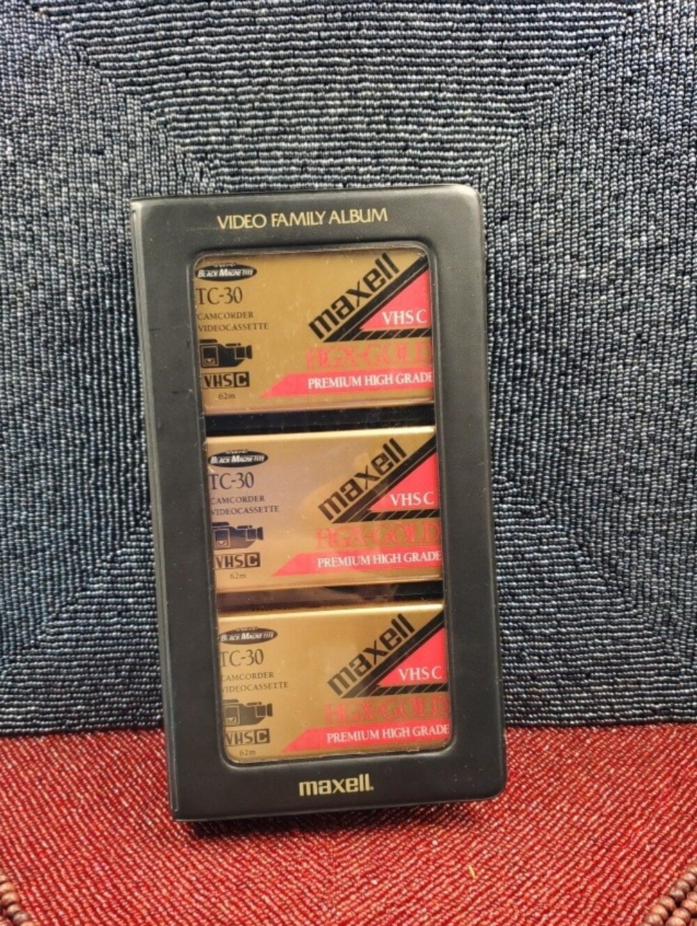3 Pack Maxell TC-20 Camcorder Tapes HGX-Gold New Sealed w/STORAGE LIBRARY CASE